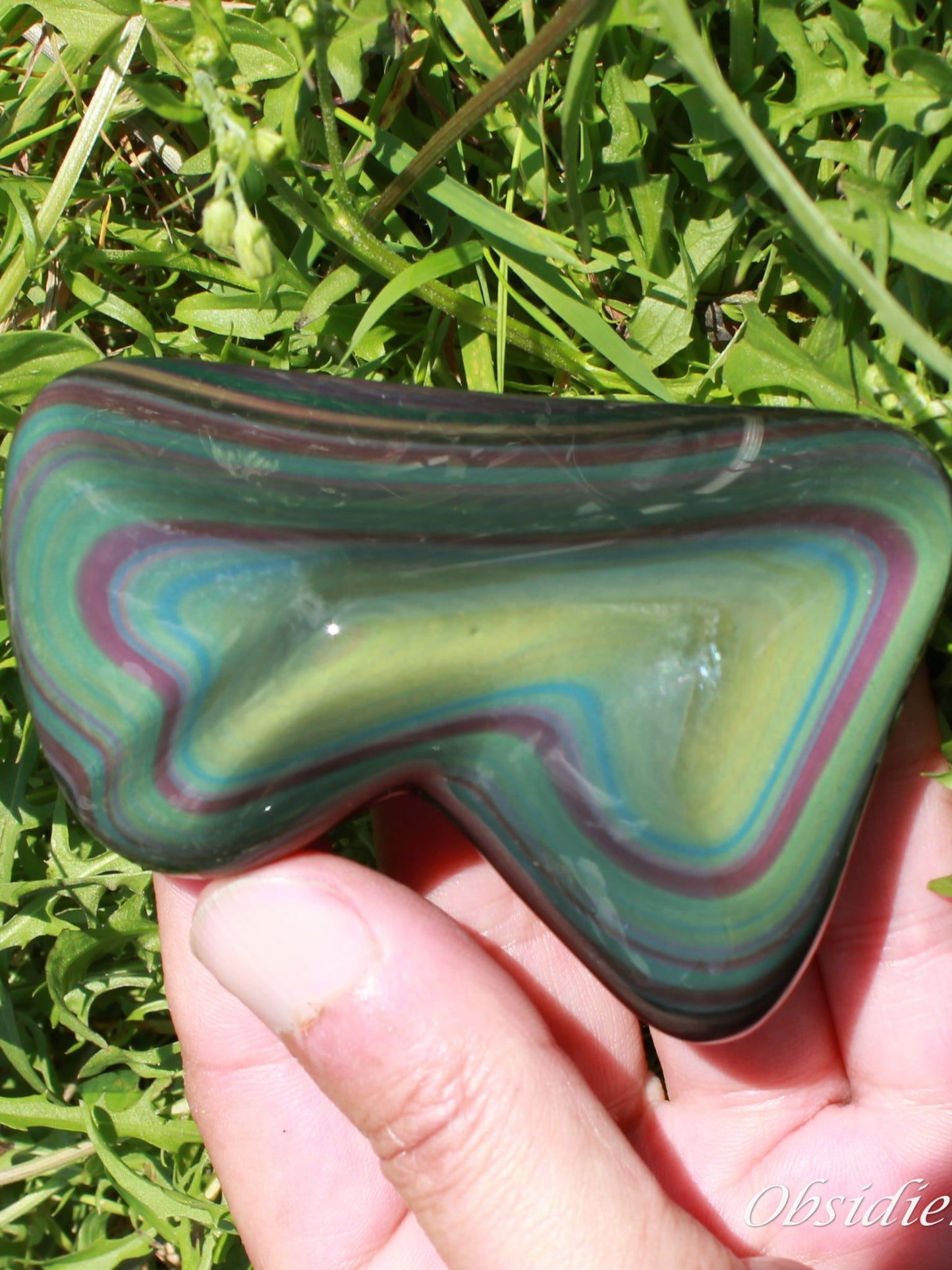 Pierre obsidienne forme libre