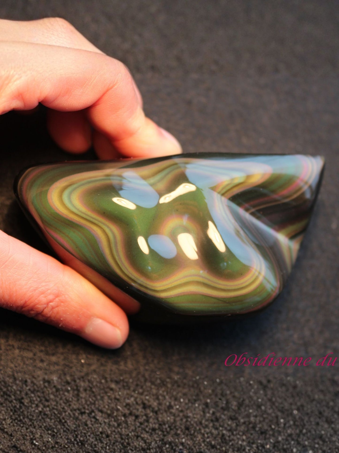 Forme Libre en Obsidienne à Reflets