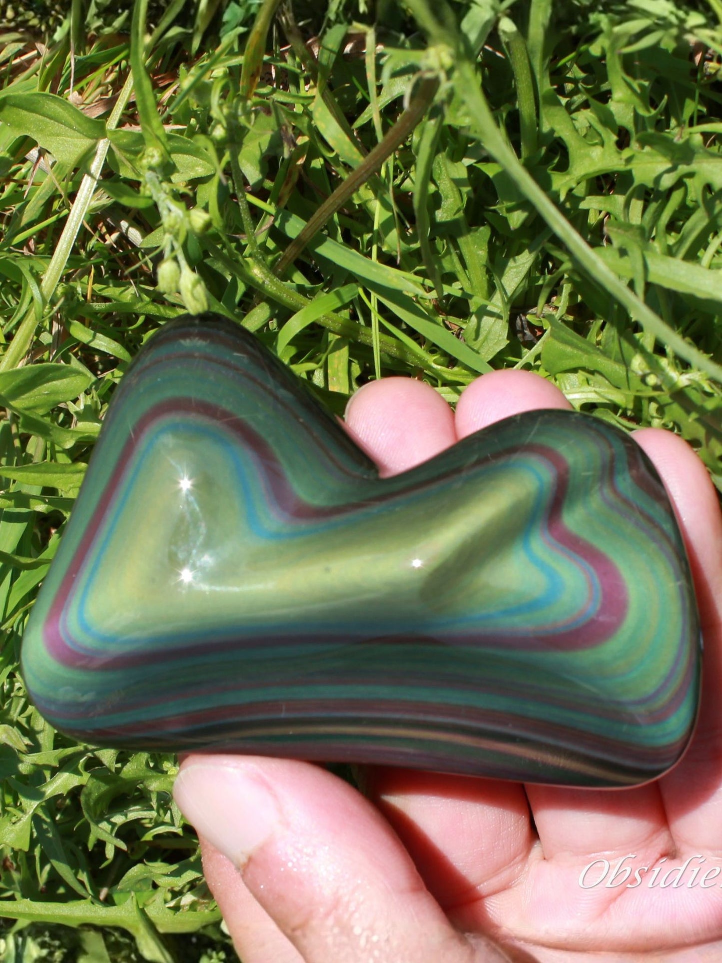 Pierre obsidienne forme libre