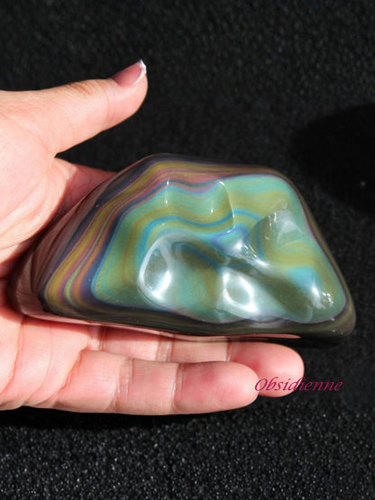 Forme Libre en Obsidienne à Reflets