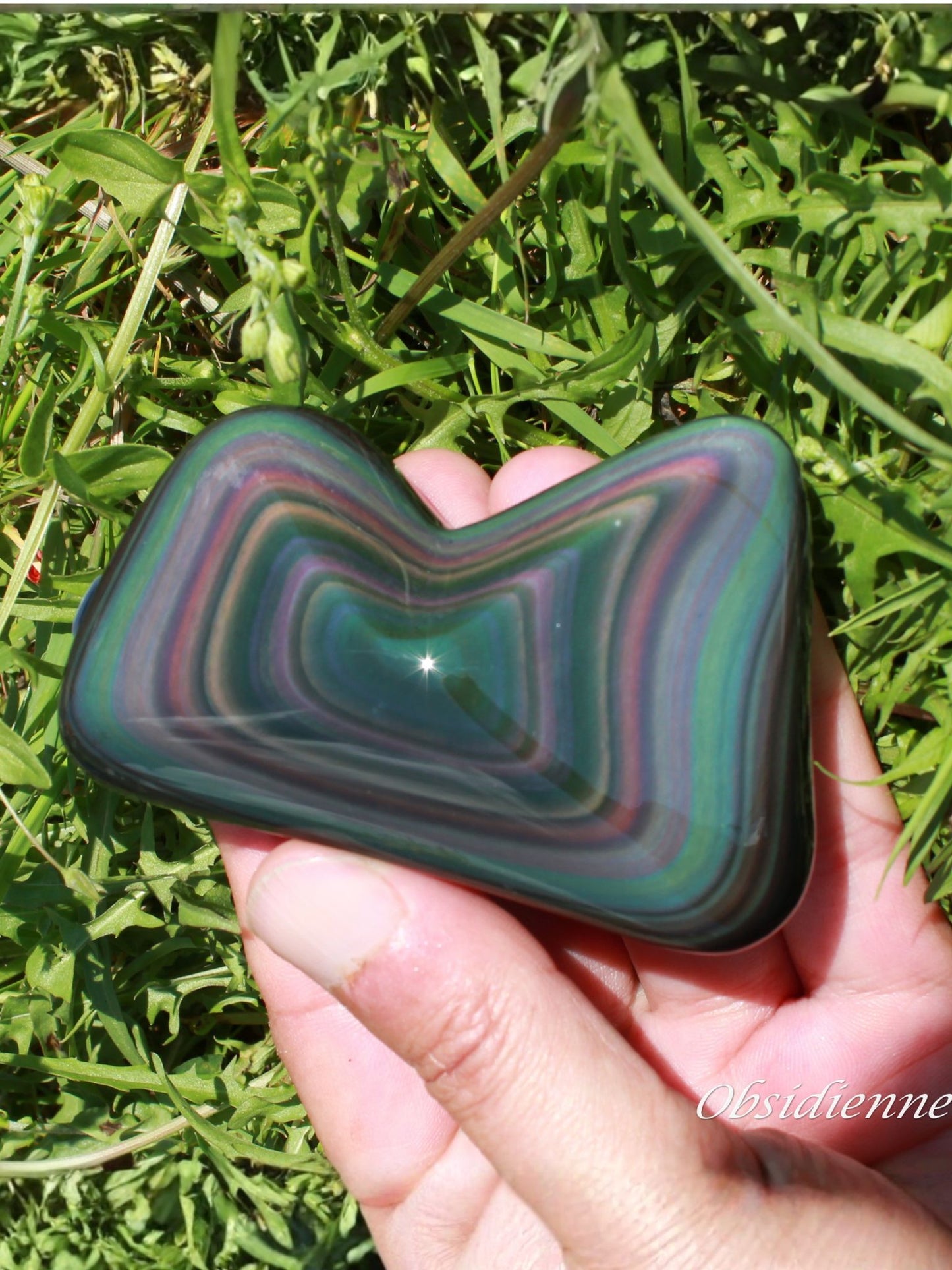 Pierre obsidienne forme libre